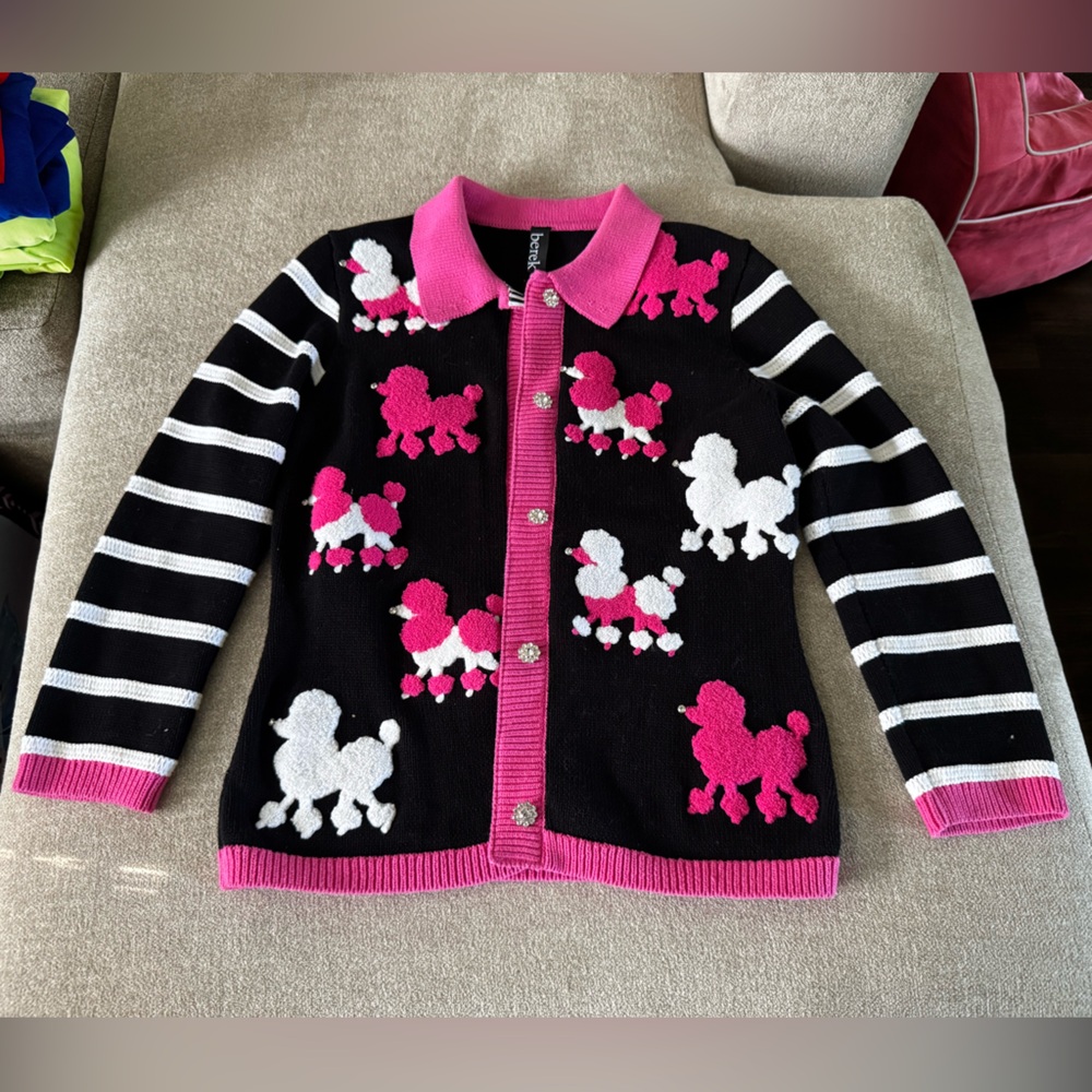 Berek Black and Pink Knit Cardigan